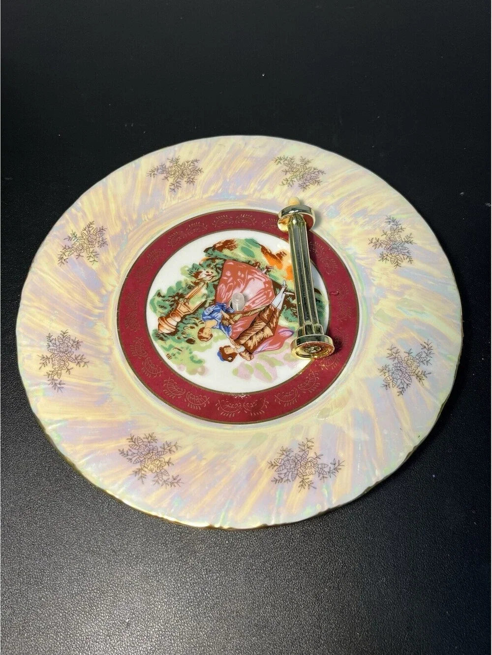 Yau Shing YS Hong Kong 1940s 3-Tier Cake Stand Iridescent Lustre Fragonard, 14”